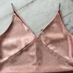 Vince V-Neck Bias Cut Satin Camisole Blush - Large